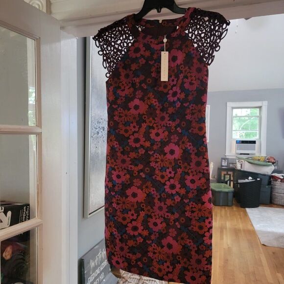 Trina Turk Women's Multicolor Floral Print Cap Sleeve Back Zip Mini Dres… - Picture 1 of 8